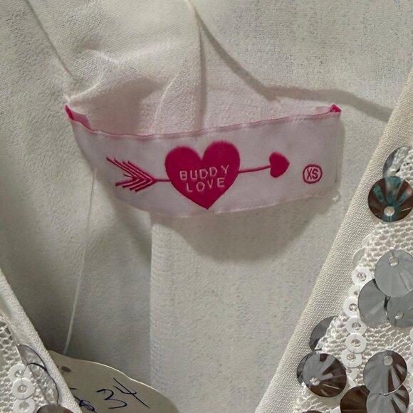 Buddy Love Mini Dress Size XS Silver Sequin Party Embellishment Sparkly Cocktail - Picture 7 of 7